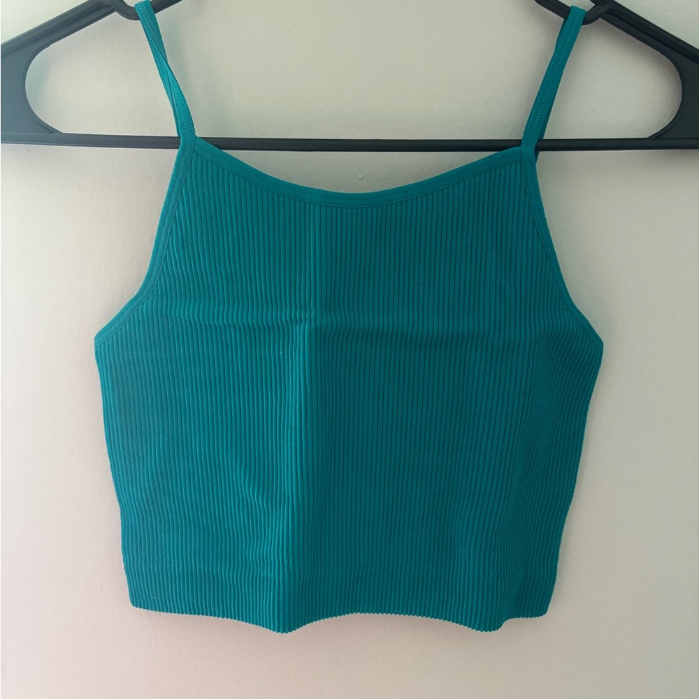 Teal Ribbed Tank Top - Picture 4 of 4